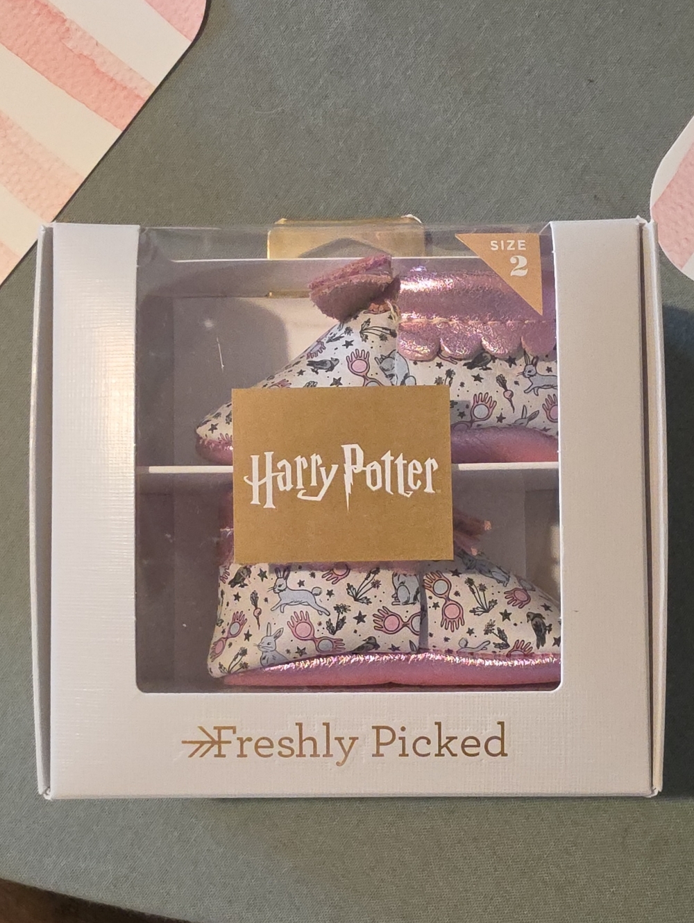 Harry Potter Pink Glitter & Patterned Baby Shoes - Size 2